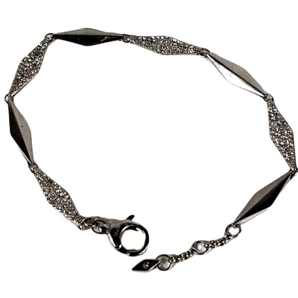 FOSSIL STEEL+PAVE CRYSTAL LINK BRACELET - Picture 2 of 7